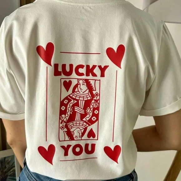 Valentine T-shirt, Lucky You Graphics T-shirt - Picture 1 of 4
